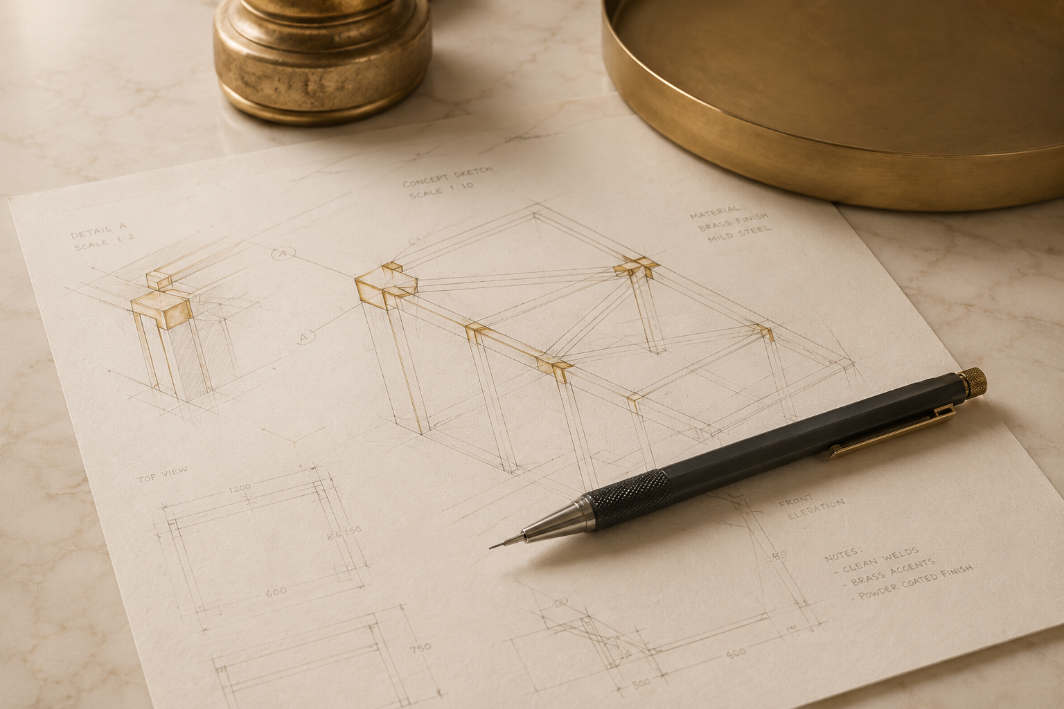 Sketching and refining a metal concept
